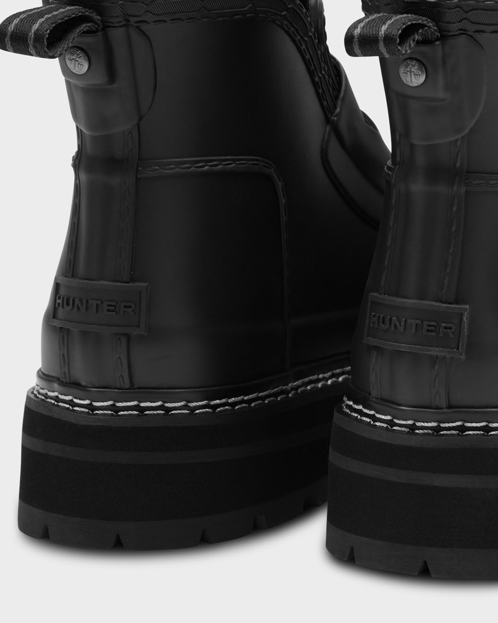 Chelsea Cizmy Damske - Hunter Refined Stitch Detail Loafers - Čierne - XJKRNYQ-82